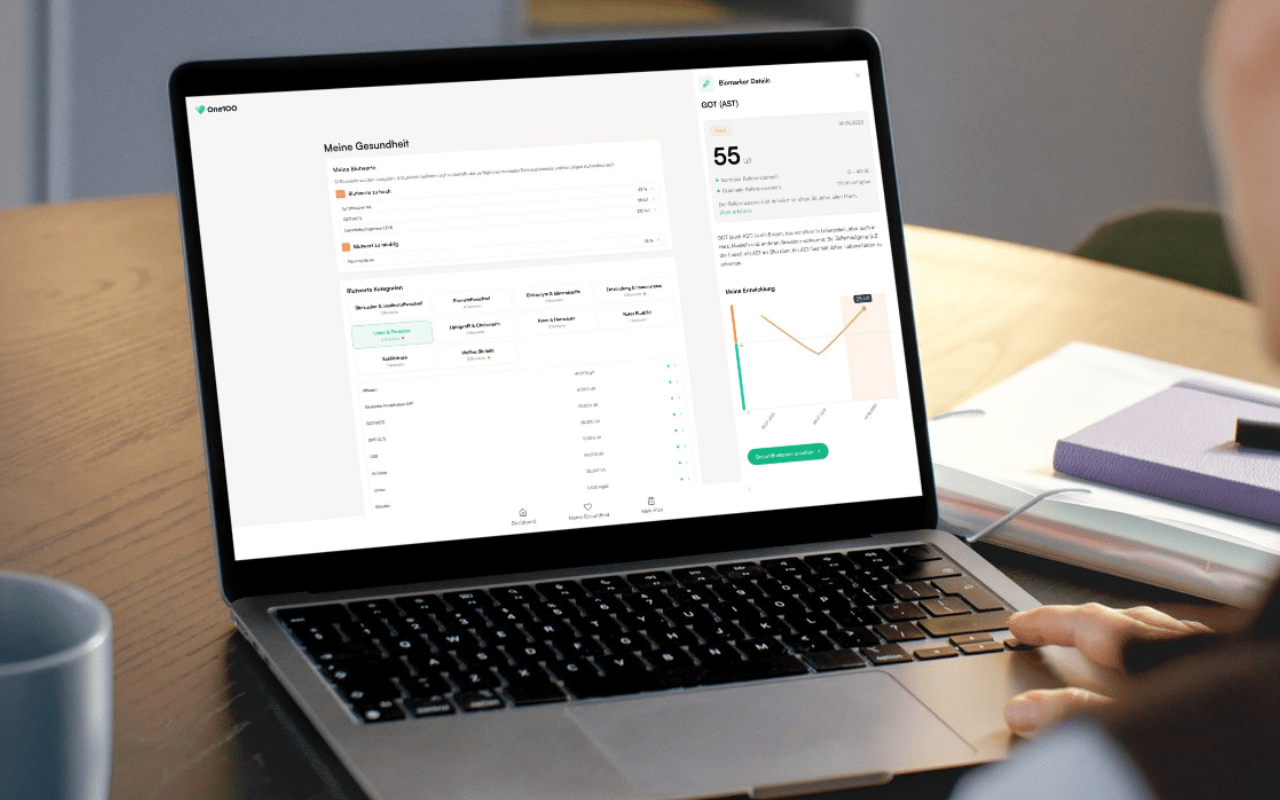 Umfassende Blutanalyse Laptop-Darstellung